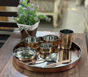 Copper Steel Thali Sets