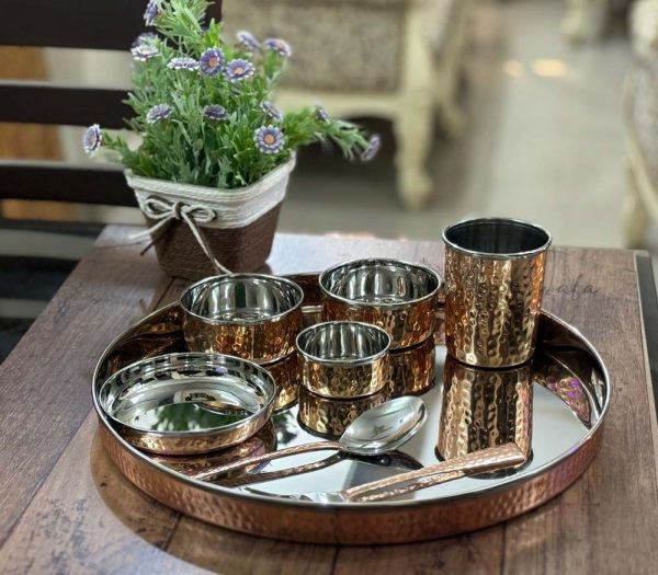 Copper Steel Thali Sets