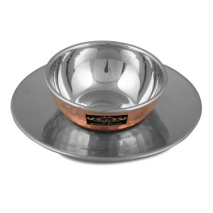 Copper Steel Soup Bowl with Plate
