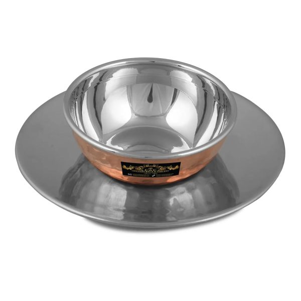 Copper Steel Soup Bowl with Plate