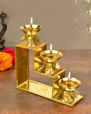 Brass Diya Set