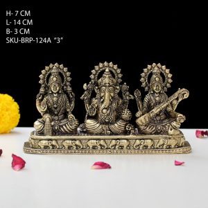 Brass Ganesh Laxmi Saraswati Idol