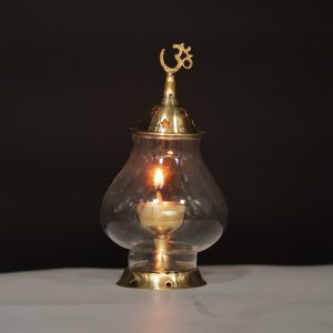Brass Light Deepam with Crystals