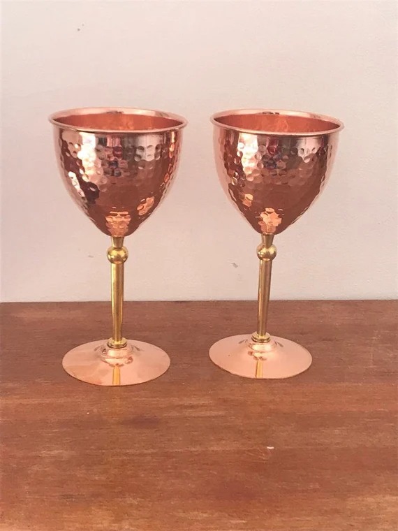 Copper Wine Glass Set
