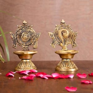 Shank Chakra Diya Set
