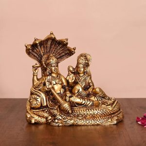 Brass Vishnu Lakshmi On Sheshnag