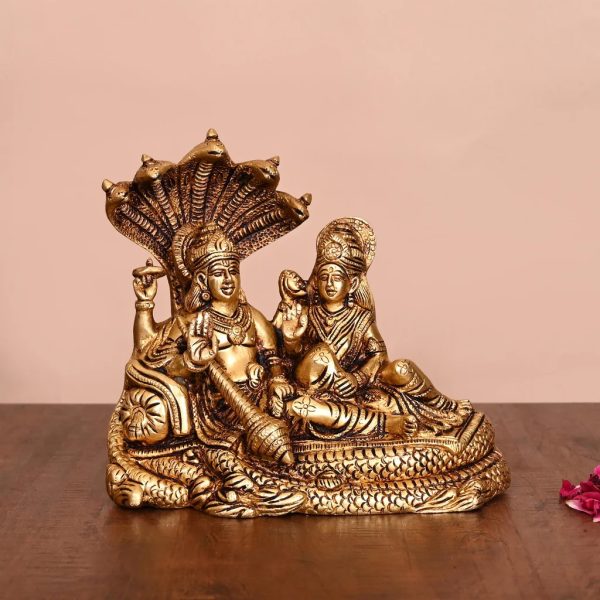 Brass Vishnu Lakshmi On Sheshnag