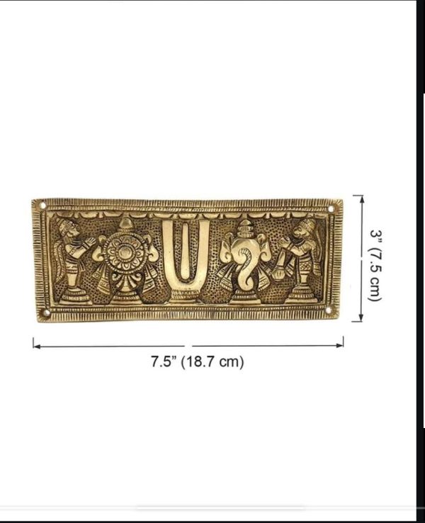 Brass Shankh Chakra Namam with Hanuma Wall Hanging