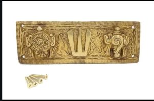 Shankh Chakra namam wall hanging Brass Shankh Chakra Namam Wall Hanging