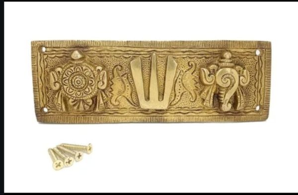 Brass Shankh Chakra Namam Wall Hanging