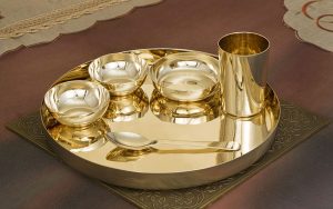 Brass Plain Thali Set