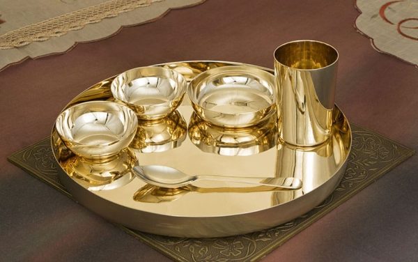 Brass Plain Thali Set