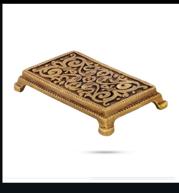 Brass Rectangular Chowki God Stool