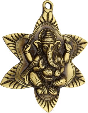 Brass Star Ganesh Wall Hanging