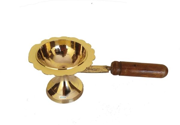 Brass with Wooden Holder Flower Dhoop
