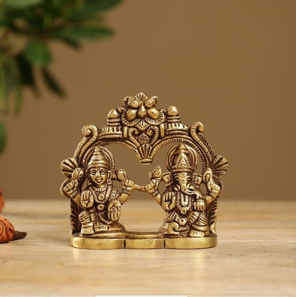 Brass Ganesh Laxmi on Stand