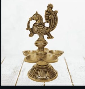 Antique Brass Five Deep Peacock Set