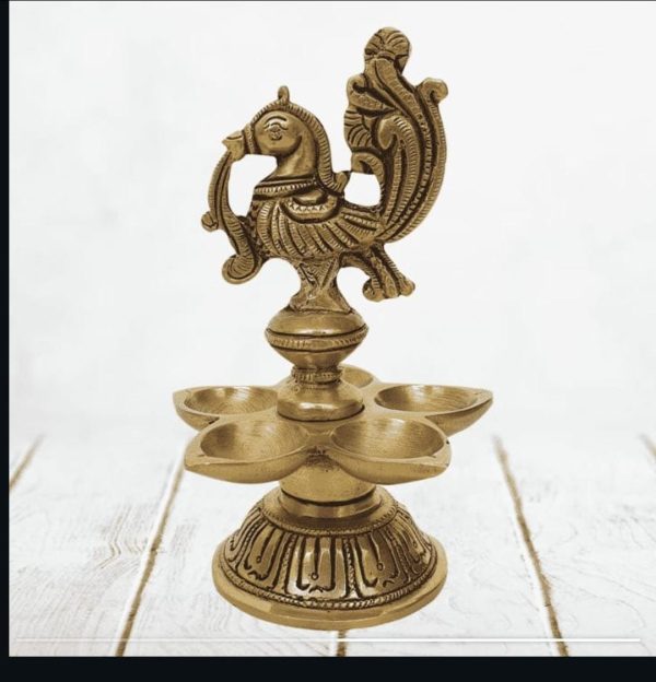 Antique Brass Five Deep Peacock Set