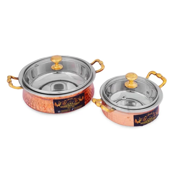 Copper Handi with Lid set