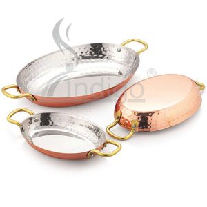 Copper Serving Ovel Dish Set