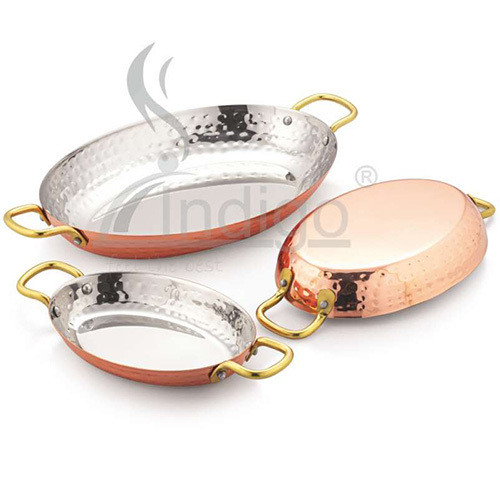 Copper Serving Ovel Dish Set