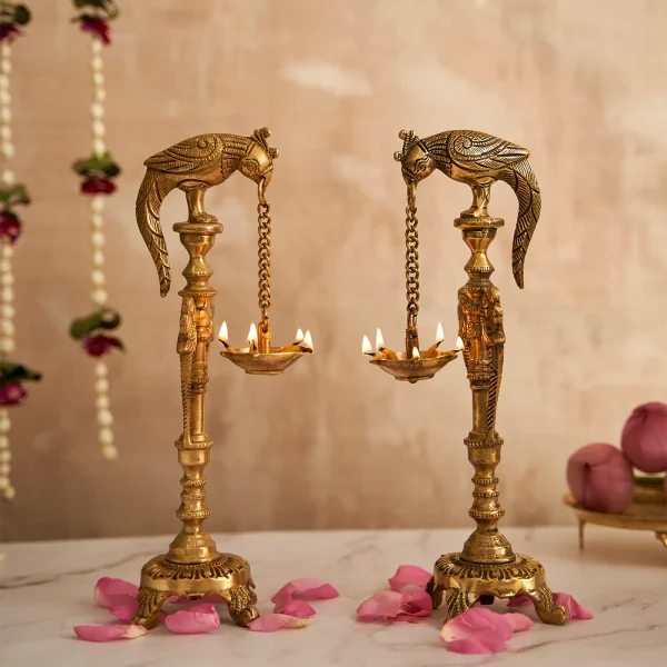 Parrot Holding Diya