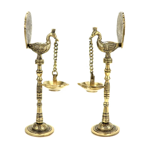 Peacock Holding Diya