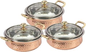Copper Steel Handi With Handles Set