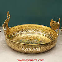 200x200 Mughal Carving Peacock Plate